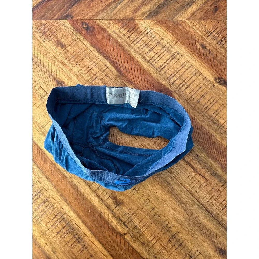 HOM & 2(X)IST Men’s Medium Trunks Briefs 2-Pack Navy Blue Geometric Designer Und